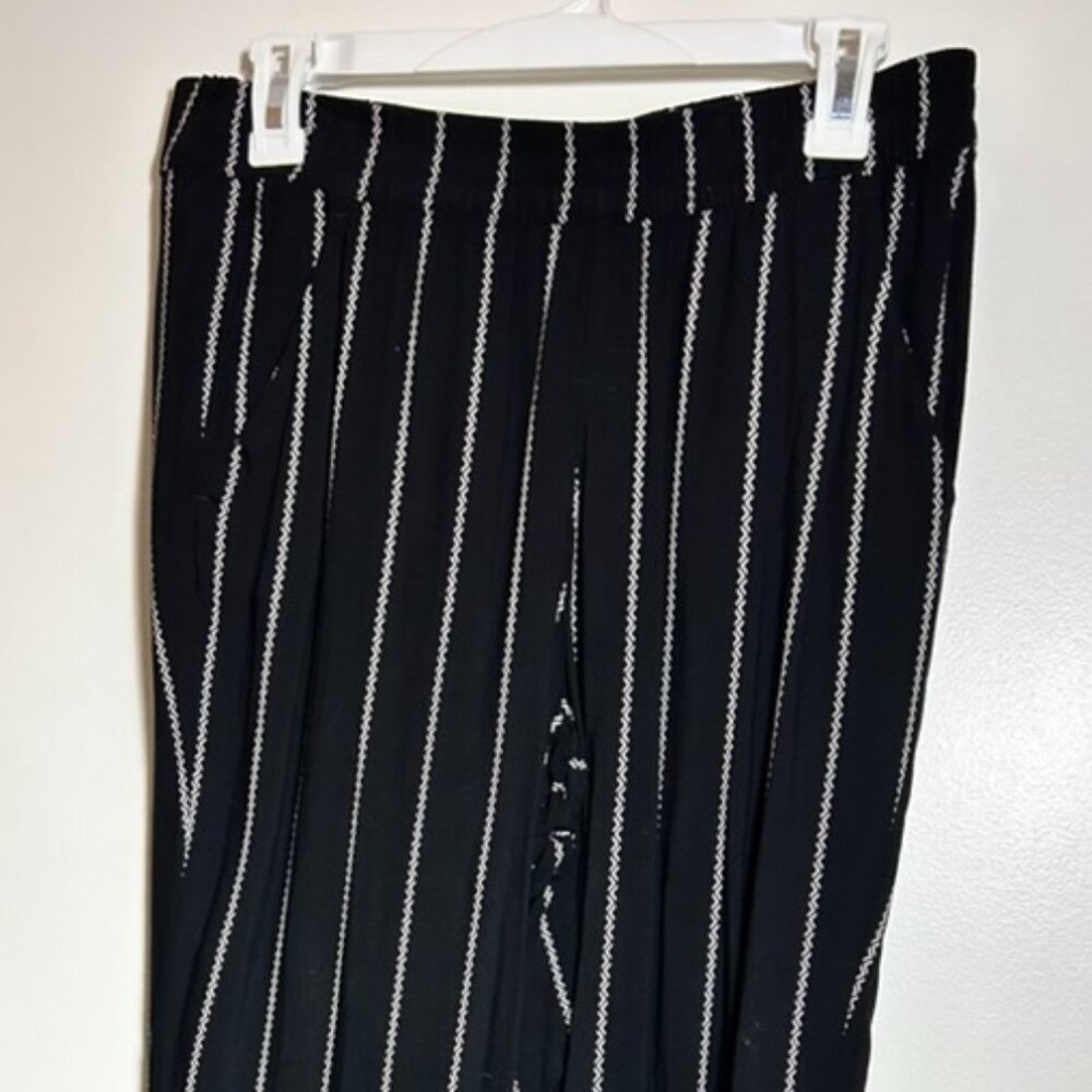 black and white stripe pants